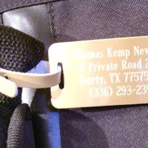 Engraved Solid Brass Luggage Tag