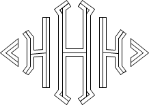 Diamond 3-Line Monogram Sample H