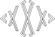 Diamond 3-Line Monogram Sample X