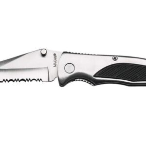 Engraved Maxam Liner Lock Knife with Aluminum Handle and Rubber Inlay