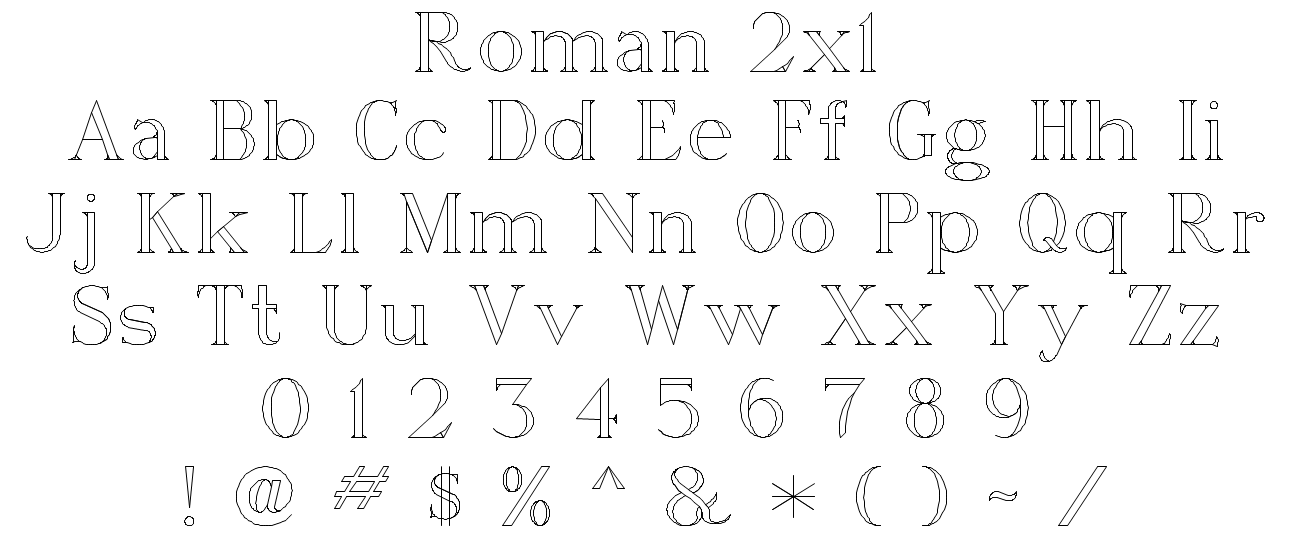 Roman 2x1 Font Style