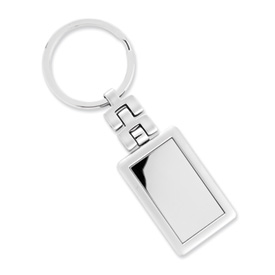 Engraved Silver-Tone Keychain