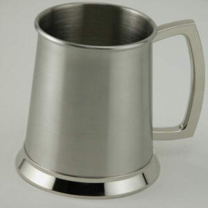 Engraved Brushed Stainless Steel Tankard, 20 oz.